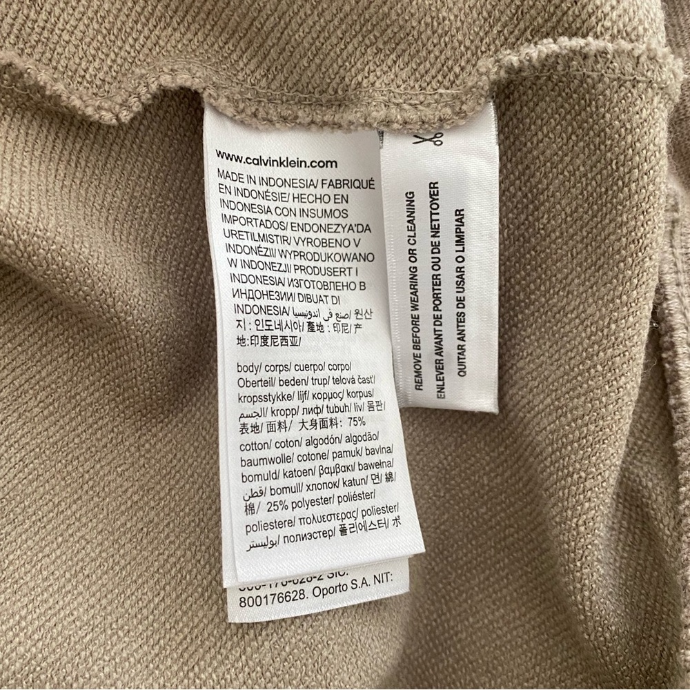 Calvin Klein - Pullover Hoodie with Logo Piping in Khaki - Size : S - Picture 5 of 6
